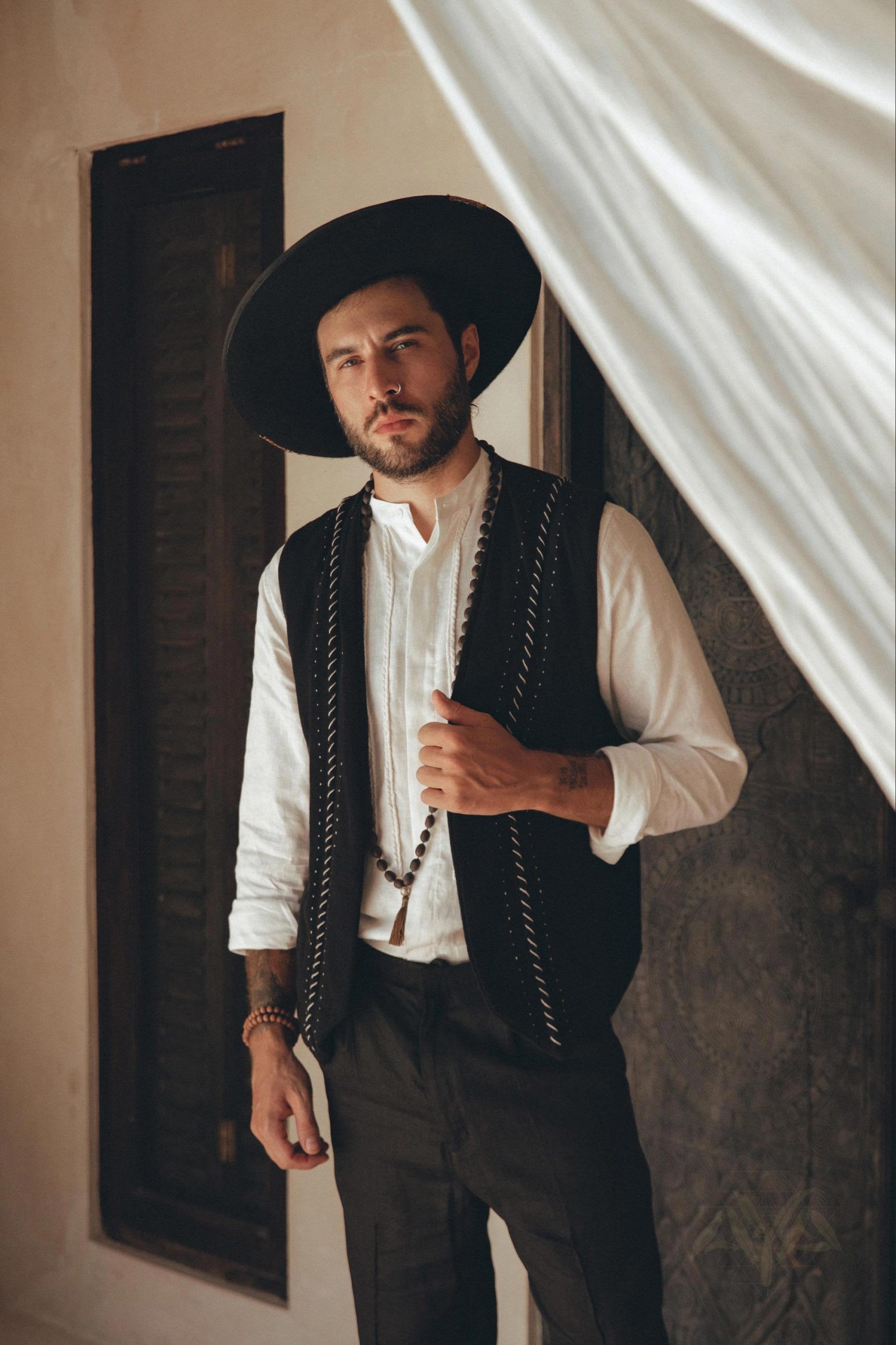 Handmade Groomsmen Vest Boho Mens Clothing Embroidered For