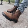 Men S Brown Crazy Horse Leather Combat Boots