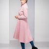 Wool Cardigan Coat Women Winter Pink Jacket Minimalist