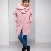 Light Pink Coat For Women Hooded Wool Cardigan