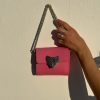 Small Purse Women Top Handle Bag Pink Leather