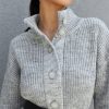 Knit Long Mohair Cardigan Women's Warm Coat Button