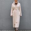 Women's Belted Cardigan Wool Long Coat With Pockets