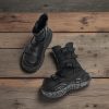 Punk Goth Platform Boots: Thick Bottom Round Toe