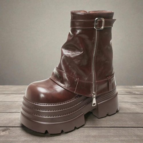 Women S Platform Combat Boots: Non Slip Motorcycle
